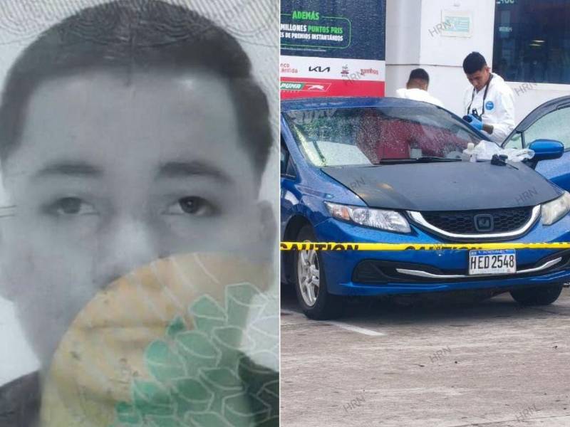 Un vehículo Honda Civic color azul permaneció estacionado durante varias horas en una gasolinera del sector de El Sauce, en el anillo periférico de Tegucigalpa, sin levantar mayores sospechas, hasta que durante la madrugada se observó que había restos de sangre.