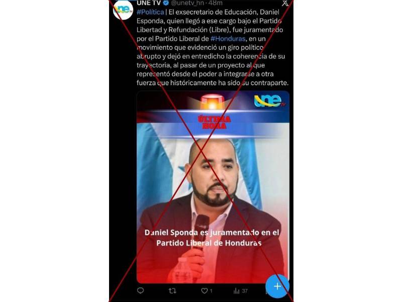 Captura de pantalla a una publicación de X hecha el 22 de enero de 2026.