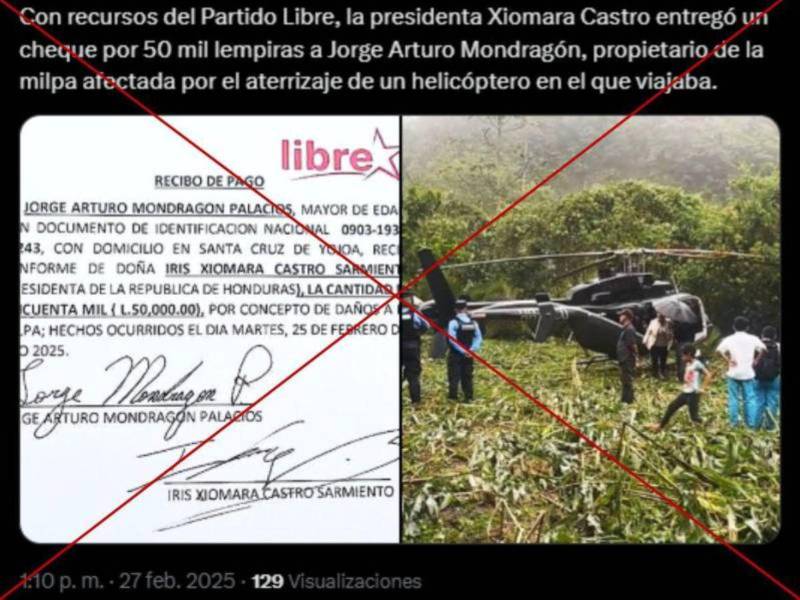 Captura de pantalla a una publicación de X hecha el 28 de febrero de 2025.