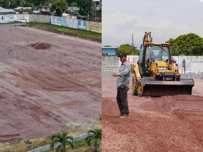 Los trabajos siguen avanzando en la cancha del estadio Humberto Micheletti de El Progreso, Yoro, y ya se conoce cuando serán entregado el proyecto