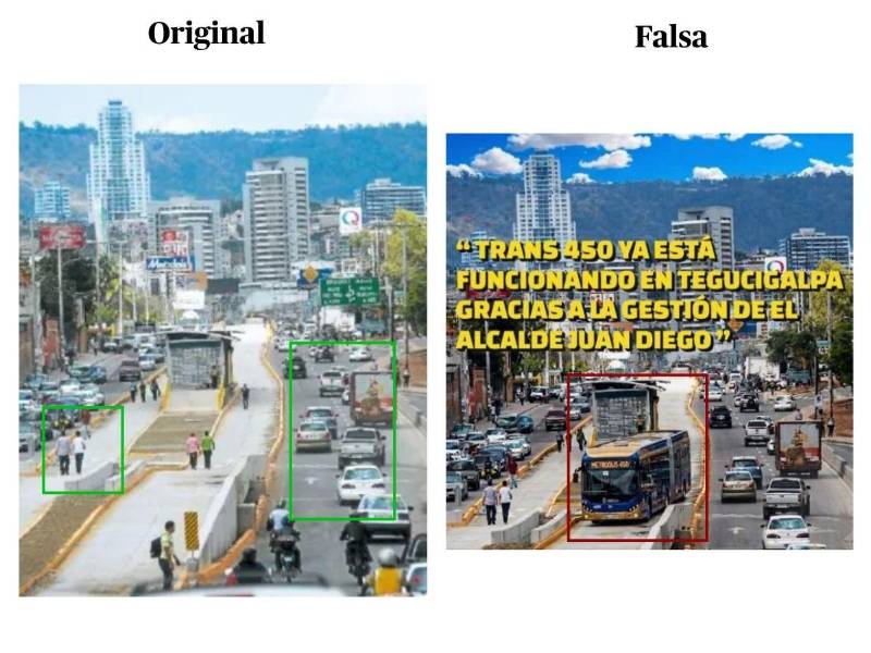 Captura de pantalla de la imagen original y la imagen manipulada.