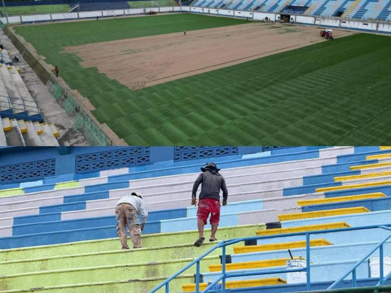 El estadio Juan Ramón Brevé está a punto de lucir sus mejores galas tras haber sido intervenido por autoridades hondureñas y así luce en la actualidad.
