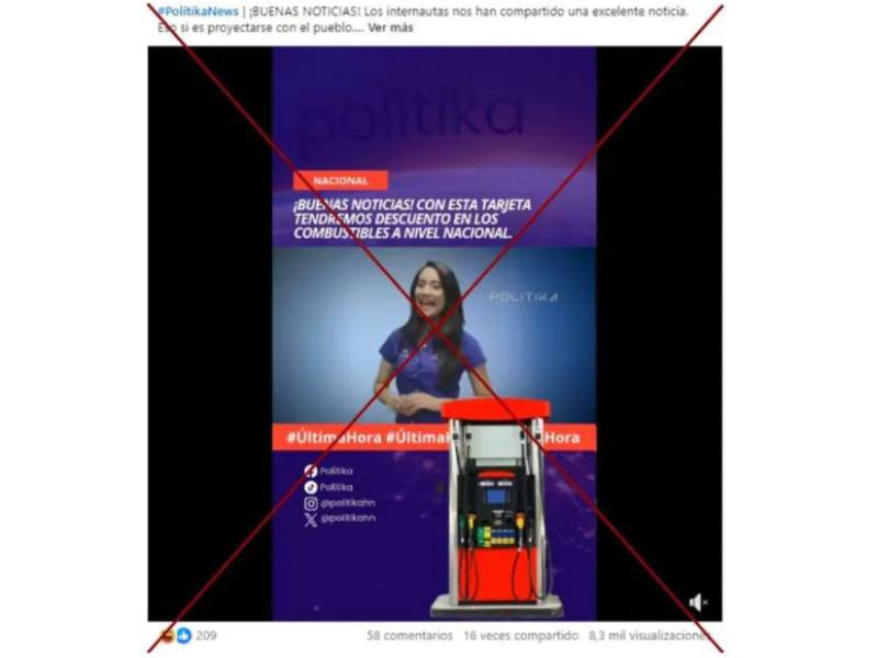 Captura de pantalla a una publicación de Facebook hecha el 9 de marzo de 2026.