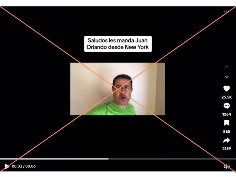 Captura de pantalla a una publicación de TikTok hecha el 8 de diciembre de 2025.