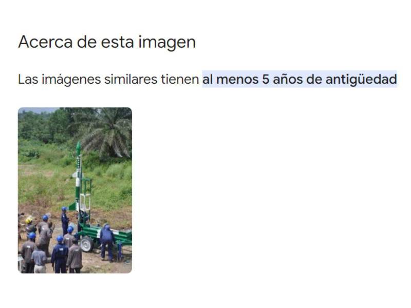 Captura de pantalla a la sección de acerca de esta imagen en Google.
