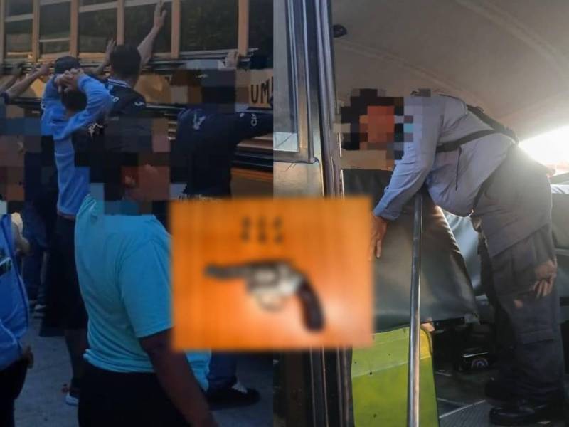 Autoridades policiales informaron sobre el decomiso de un arma de fuego den el bus de la barra Revolucionarios de Motagua.