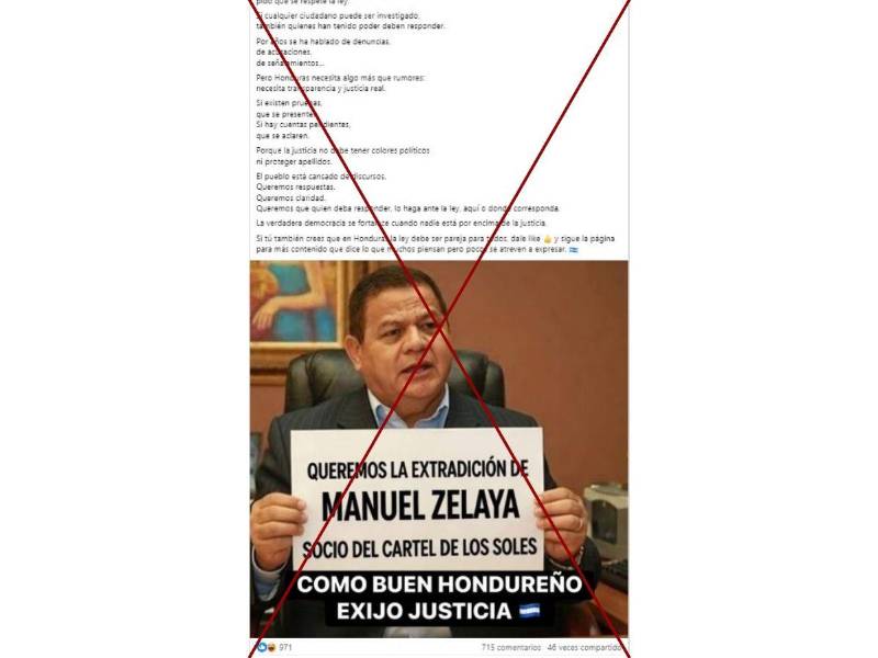 Captura de pantalla a una publicación de Facebook hecha el 27 de febrero de 2026.