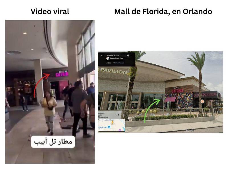 Captura de pantalla al video viral e imagenes de Google Street View.