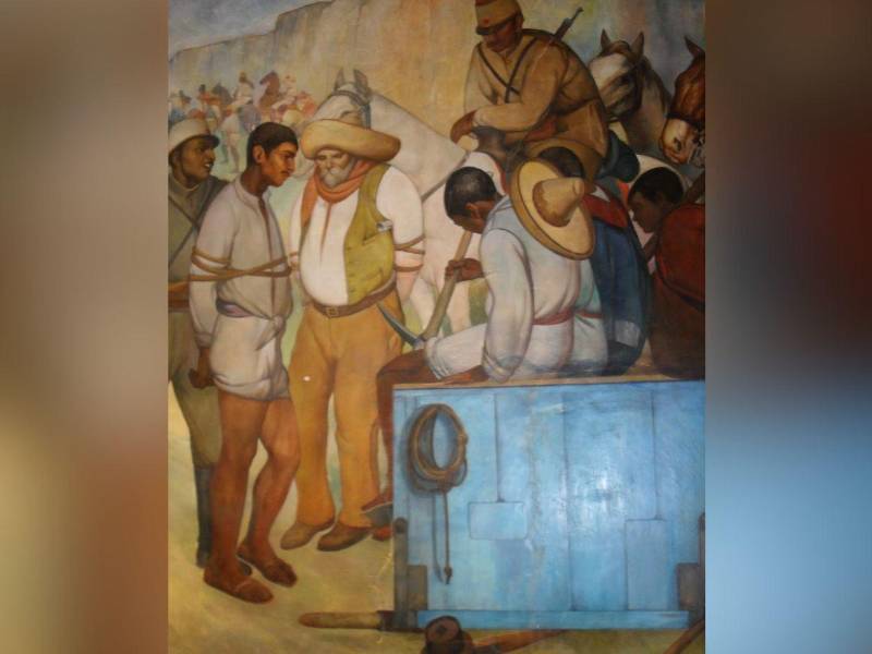 En “La leva” Guillermo de Lourdes trata el tema de los violentos reclutamientos de peones para el ejército durante el inicio de la Revolución.