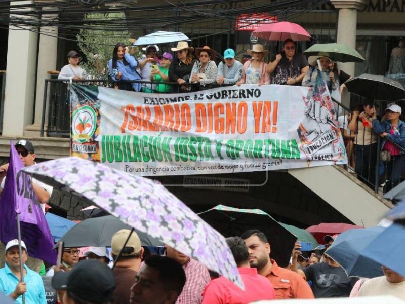 Los maestros protestaron frente a las instalaciones de Casa Presidencial.