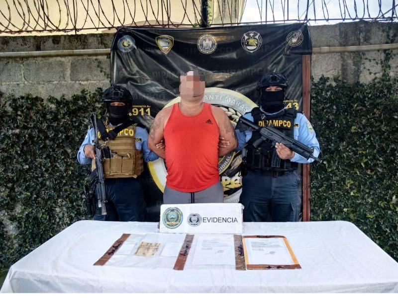 Alias Tedy fue aprehendido por elementos policiales asignados a la Dirección Policial Anti Maras y Pandillas Contra el Crimen Organizado (Dipampco).