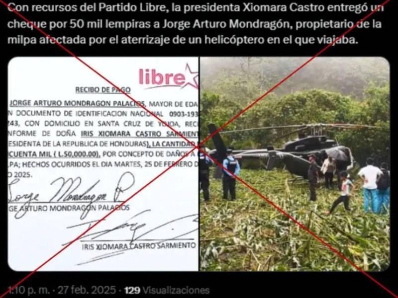 Captura de pantalla a una publicación de X hecha el 27 de febrero de 2025.