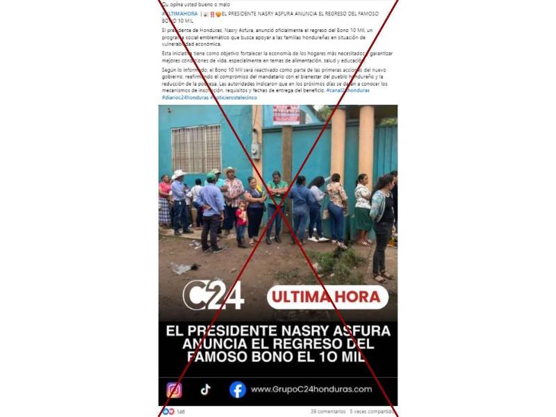 Captura de pantalla a una publicación de Facebook hecha el 2 de febrero de 2026.