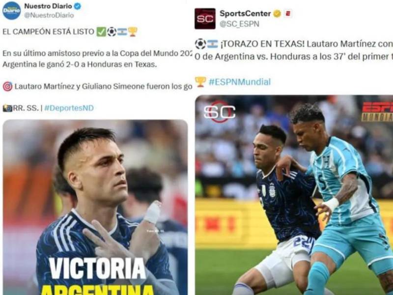 Los medios ha reaccionado tras el partido entre Honduras y Argentina en College Station, Texas, donde señalan el culpable del juego