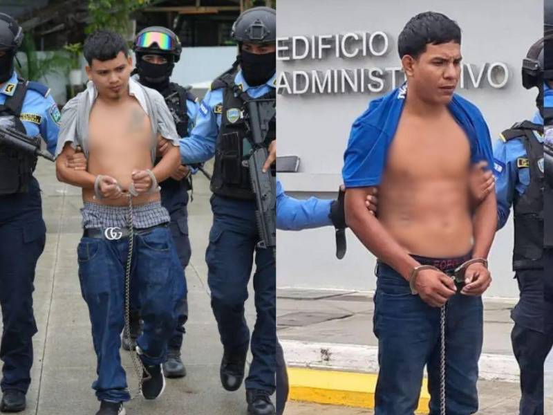 Dos presuntos miembros de la estructura criminal Mara Salvatrucha (MS-13), declarada organización terrorista, fueron capturados en la colonia 11 de Abril, en el sector Kilómetro, Choloma, Cortés, en la zona norte de Honduras.