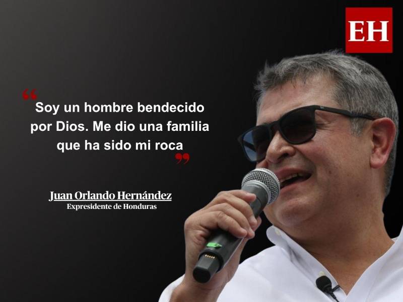Juan Orlando Hernández ofreció sus primeras declaraciones tras regresar a Honduras en un discurso que pronunció ante simpatizantes que se congregaron en Finca Rocío en Comayagua, donde agradeció a Dios, a su familia y a quienes lo apoyaron durante el tiempo que enfrentó su proceso.