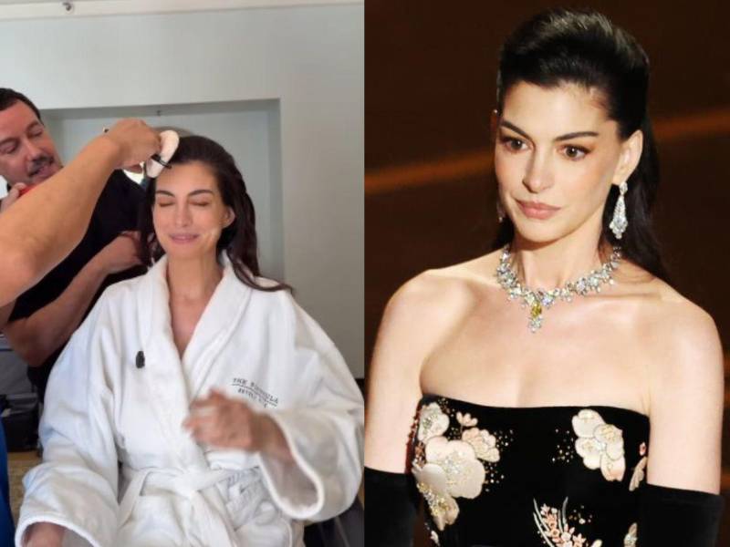 Anne Hathaway publicó en Instagram, tras la ceremonia de los Oscar 2026, un vídeo en el que muestra el proceso de preparación para la alfombra roja e incluye la explicación de un truco de peinado que su estilista Orlando Pita utilizó para conseguir un efecto tensor en su rostro.
