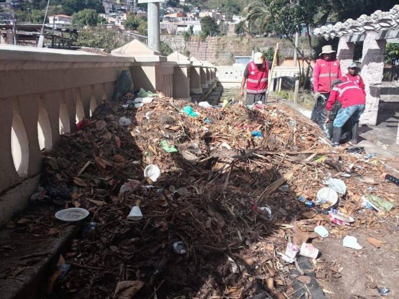 Cuadrillas de limpieza acudieron al parque para dar el cuidado respectivo al histórico parque Maya fundado en 1883.
