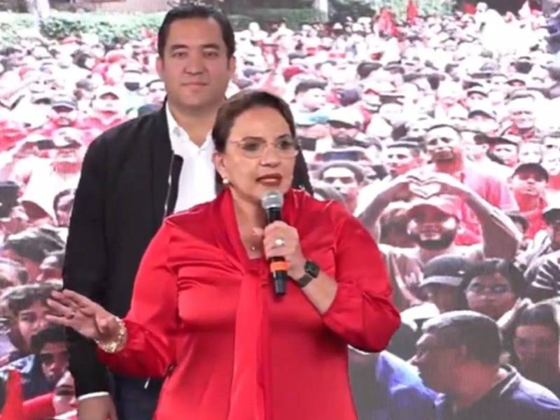 La presidenta Xiomara Castró dio su discurso en Casa Presidencial.