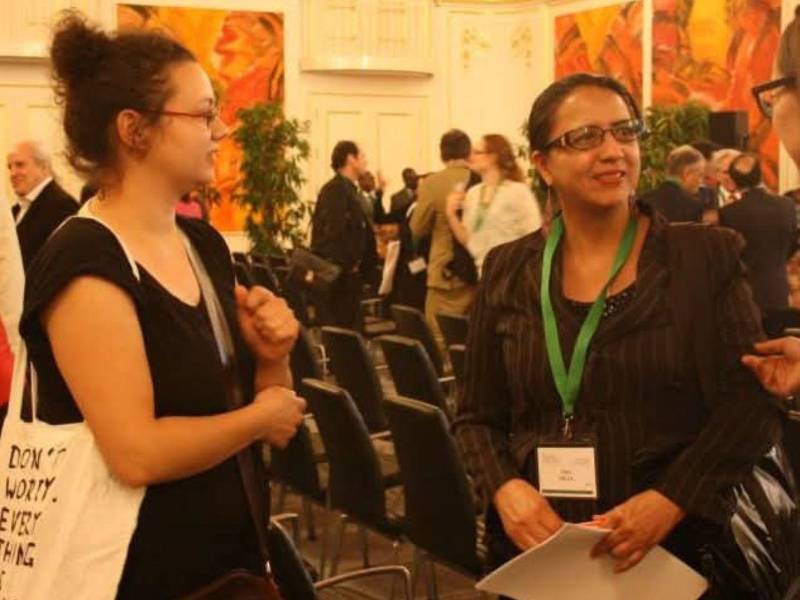 Participando en una convención sobre los derechos de la mujer en Viena, Austria, en el año 2014.