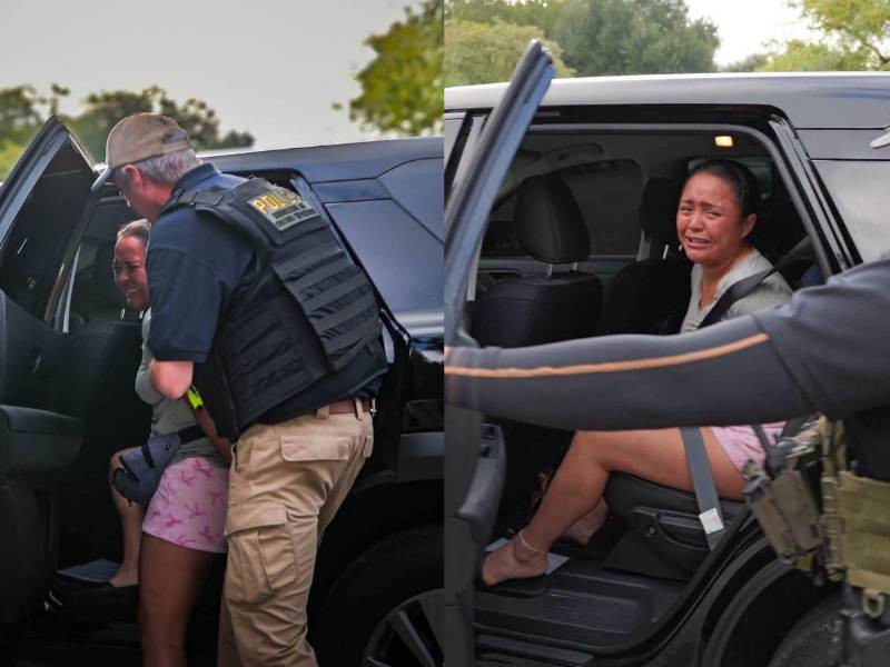 Patricia Escobar, una madre de familia de origen hondureño, fue arrestada este miércoles 14 de octubre por agentes del Servicio de Inmigración y Control de Aduanas (conocido por sus siglas en inglés ICE) en el norte de Austin, Texas, mientras les suplicaba que no se la llevaran por sus hijas de cuatro y siete años. A continuación, imágenes y los detalles del desgarrador momento que fue captado.