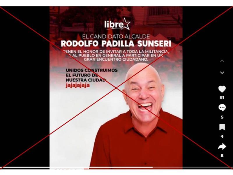 Captura de pantalla a una publicación de TikTok hecha con el 22 de octubre de 2025.