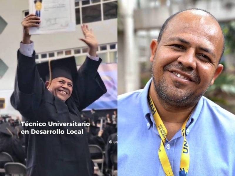 Williams Ochoa, fontanero en la Universidad Nacional Autónoma de Honduras (UNAH), es padre de familia, estudió y trabajó al mismo tiempo, y logró cumplir sus metas. El pasado sábado recibió su título como Técnico Universitario en Desarrollo Local.