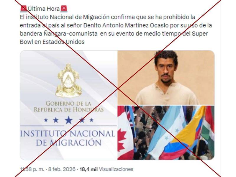 Captura de pantalla a una publicación de X hecha el 10 de febrero de 2026.