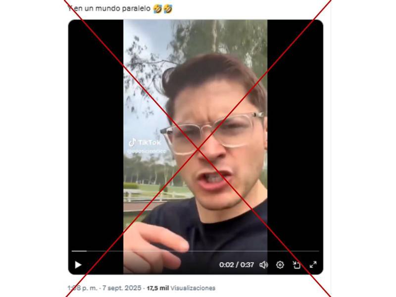 Captura de pantalla a una publicación de X hecha el 9 de septiembre de 2025.