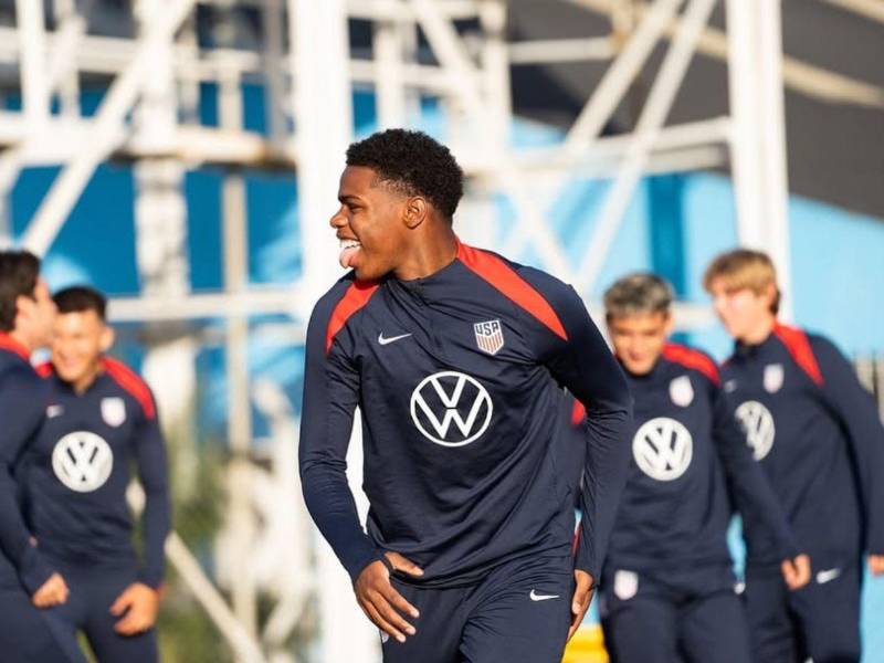 Keyrol Figueroa durante un entrenamiento con la selección de Estados Unidos.