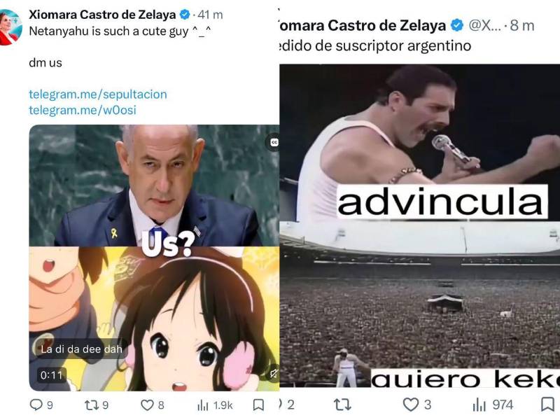 Publicaciones hechas en el perfil de Xiomara Castro.
