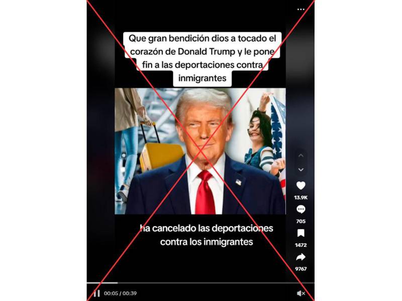 Captura de pantalla a una publicación de TikTok hecha el 28 de enero de 2025