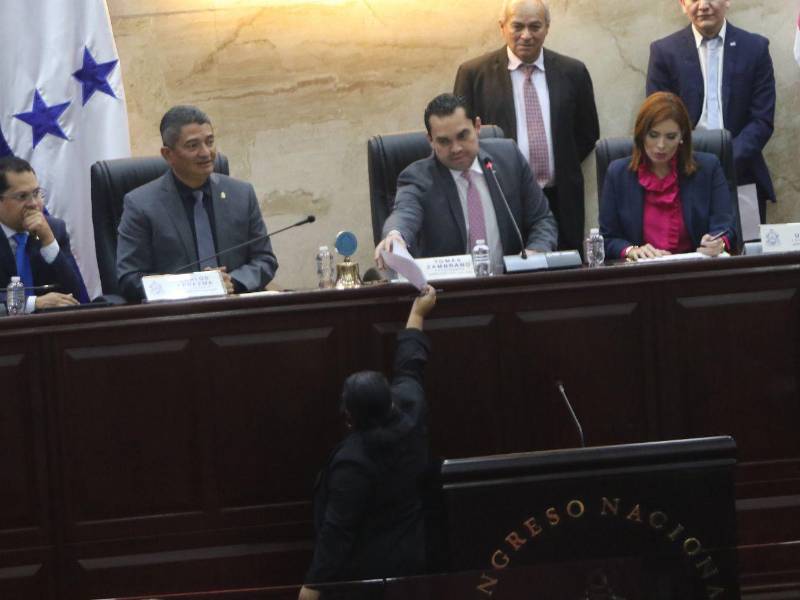 El presidente del Congreso Nacional (CN), Tomás Zambrano, junto a otros dos diputados, presentaron la moción.