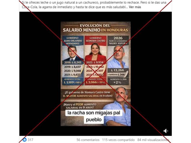 Captura de pantalla a una publicación de Facebook hecha el 19 de marzo de 2026.