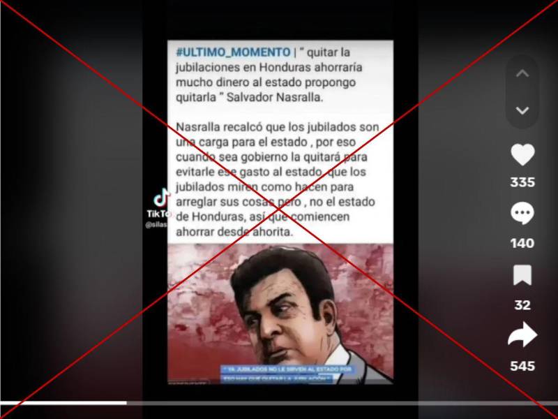 Captura de pantalla a una imagen que circula en TikTok hecha el 13 de marzo de 2025.