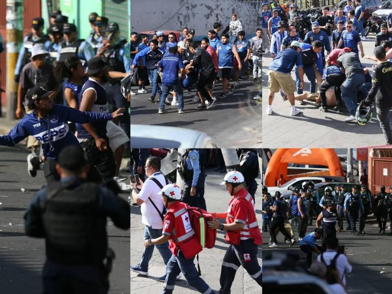 Aficionados se enfrentaron a disparos en las afueras del estadio Nacional previo al clásico Motagua Olimpia. La escena de terror captada por el lente de EL HERALDO.