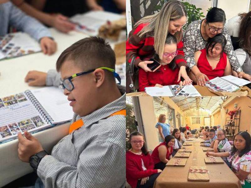 Familias participantes, como el pequeño Alejandro y sus padres Reina Suyapa y Alejandro Ismael, muestran con orgullo la agenda inclusiva, que resalta historias, talentos y actividades transformadoras del proyecto.