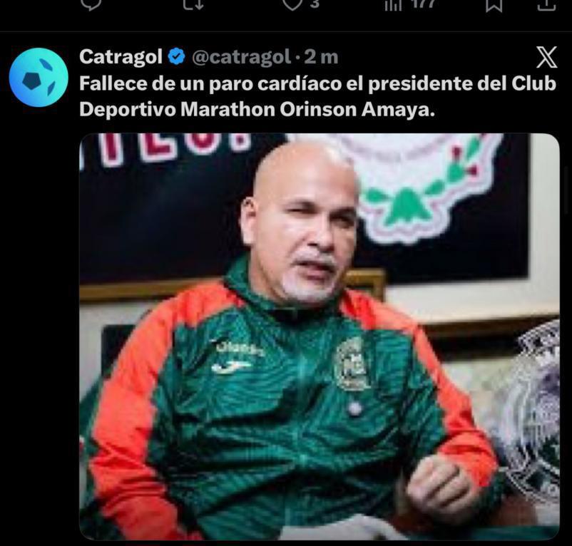 Rely Maradiaga se quiebra y lanza promesa tras la muerte de Orinson Amaya, presidente de Marathón