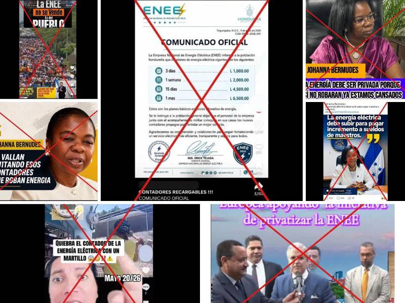 Imagen de collage de narrativas desmentidas por EH Verifica.