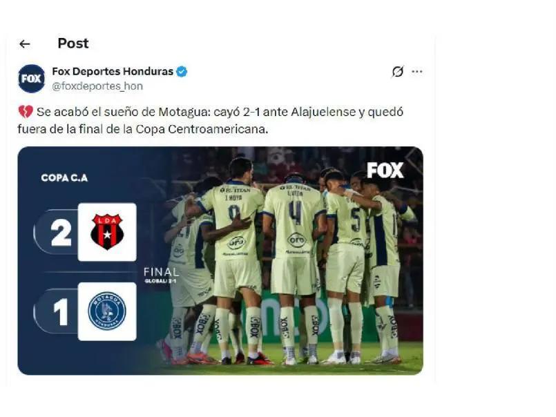 Concacaf no respeta a Honduras: Reproches de eliminación de Motagua por Alajuelense