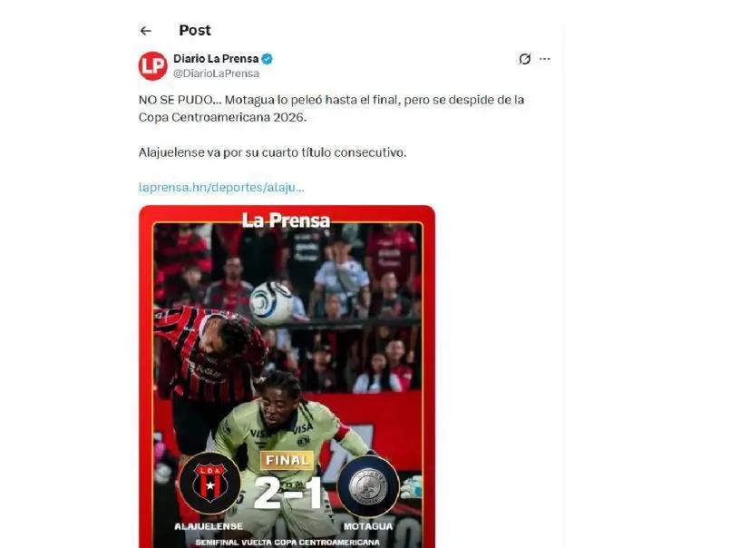 Concacaf no respeta a Honduras: Reproches de eliminación de Motagua por Alajuelense