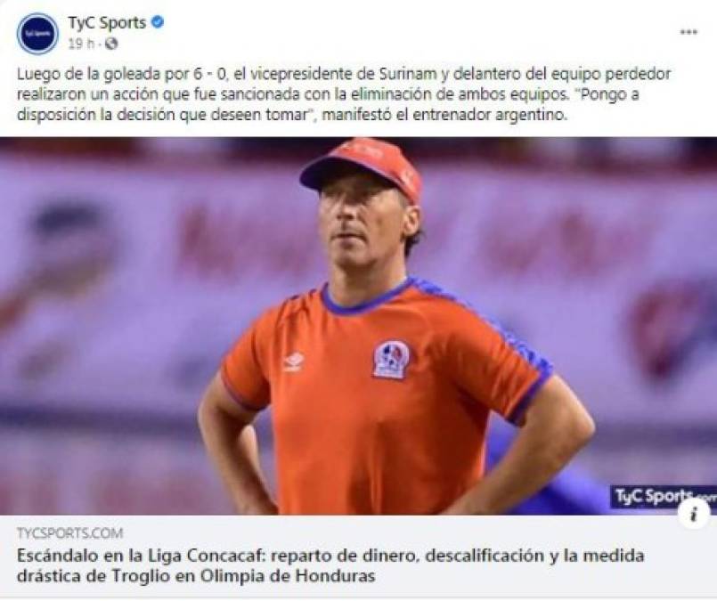 Reacción de la prensa internacional por la probable renuncia de Troglio del Olimpia