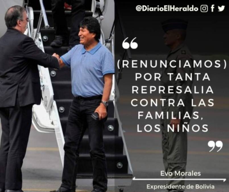 10 frases de Evo Morales al llegar a México como asilado político