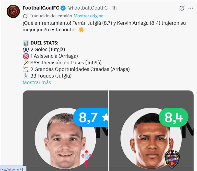 Lo que dicen en España sobre golazo de Kervin Arriaga en triunfo del Levante