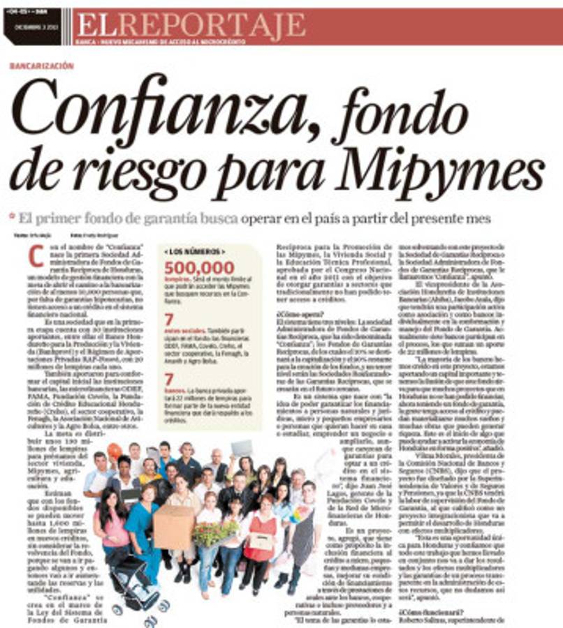 Confianza, nuevo ente de microcrédito