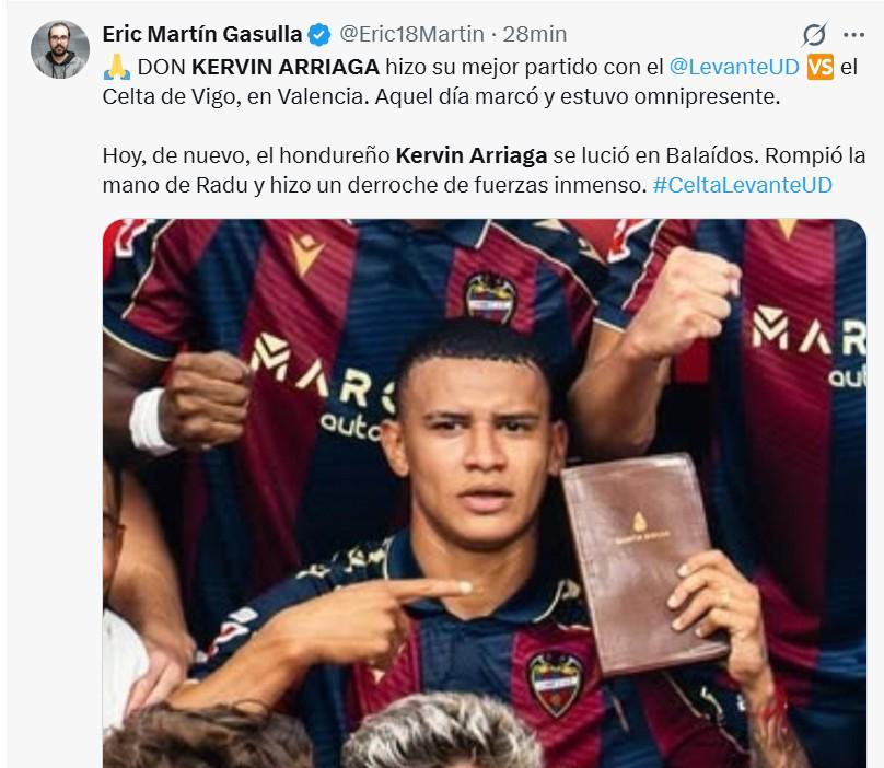 Lo que dicen en España sobre golazo de Kervin Arriaga en triunfo del Levante