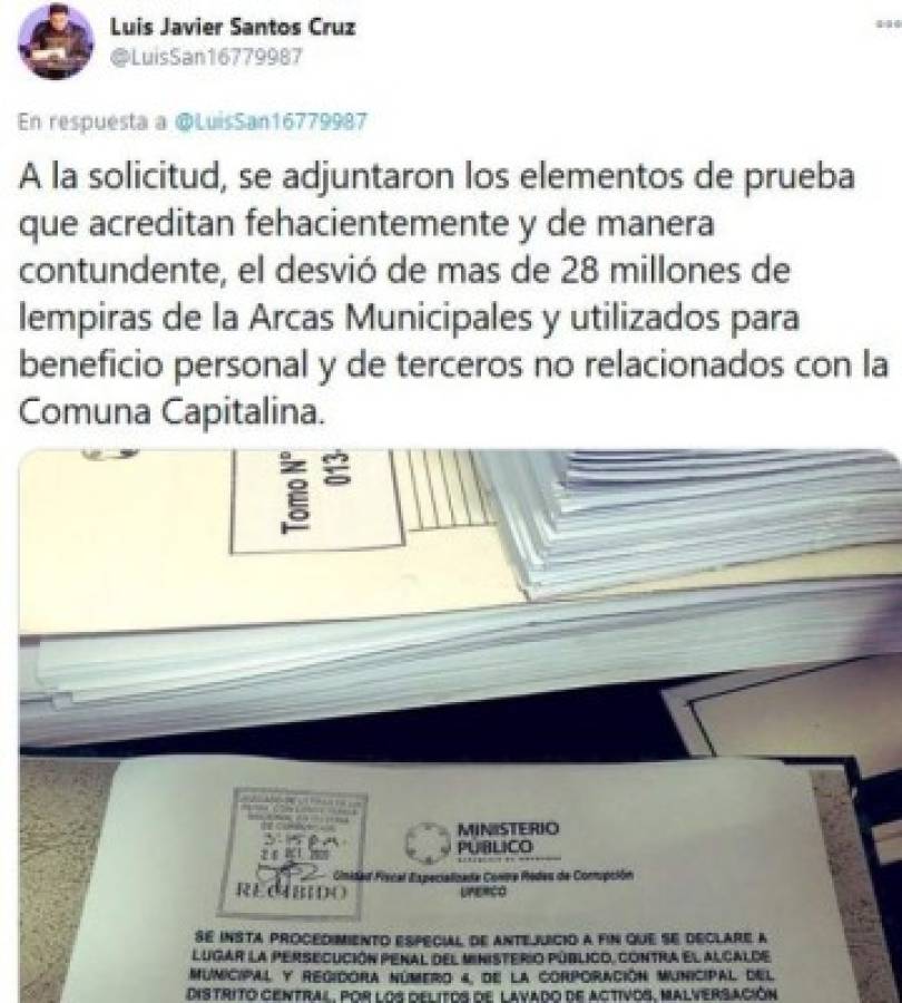 Por desvío de 29.4 millones de lempiras acusan a Nasry Asfura en petición de antejuicio