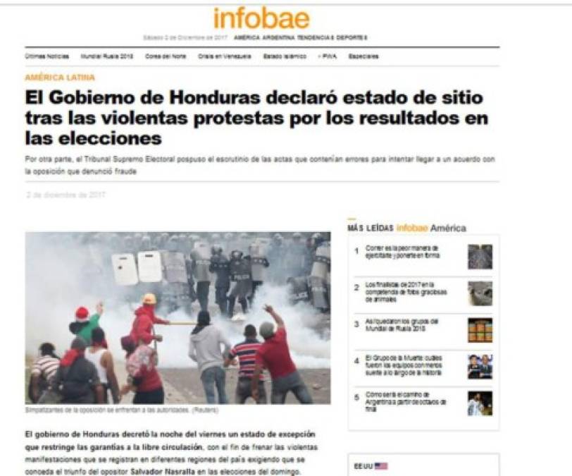 FOTOS: Así habló la prensa internacional sobre el toque de queda en Honduras