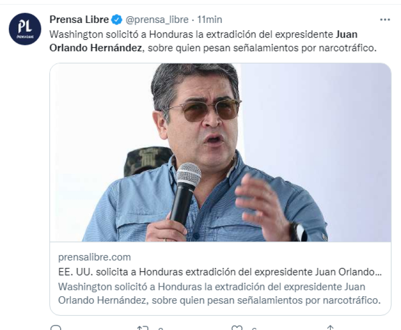 Así informa el mundo la solicitud de extradición del expresidente Juan Orlando Hernández