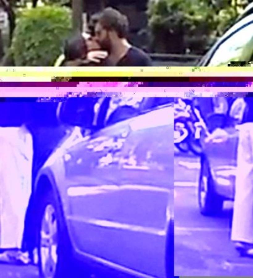 La pareja no tiene reparos al demostrar su amor en público.